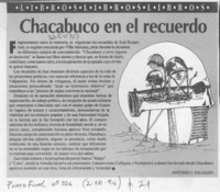 Chacabuco en el recuerdo  [artículo] Antonio J. Salgado.
