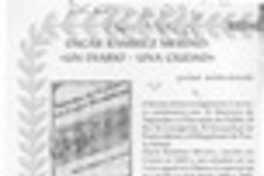 Oscar Ramírez Merino, "Un diario, una ciudad"