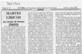 Martes líricos  [artículo].