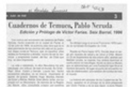 Cuadernos de Temuco, Pablo Neruda  [artículo].