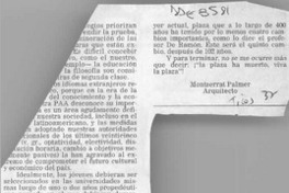 Viva la plaza  [artículo] Monserrat Palmer.