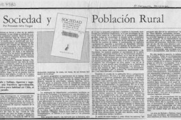 Sociedad y población rural