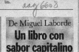 Un libro con sabor capitalino  [artículo].