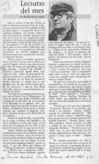 Lecturas del mes  [artículo] Marino Muñoz Lagos.