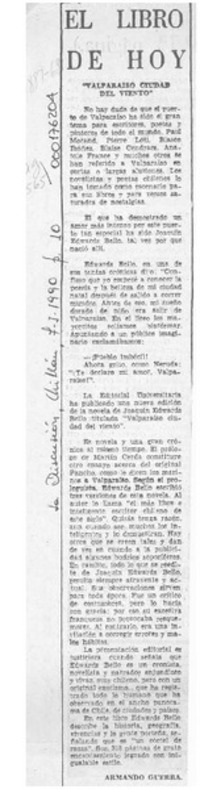 "Valparaíso, ciudad del viento"  [artículo] Armando Guerra.