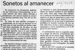 Sonetos al amanecer  [artículo] Luciano Figueroa Contreras.