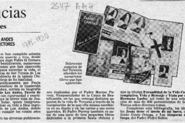 Teresa de Los Andes llega a los lectores  [artículo].