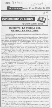 Curepto, la tierra del olvido, en una obra  [artículo] Orlando Gutiérrez Salinas.