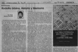 Rodolfo Urbina, historia y memoria  [artículo] Oscar Gacitúa González.