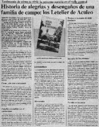 Historia de alegrías y desengaños de una familia de campo, los Letelier de Aculeo