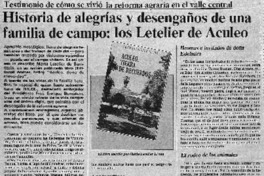 Historia de alegrías y desengaños de una familia de campo, los Letelier de Aculeo