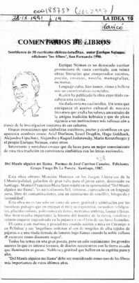 Comentarios de libros  [artículo].