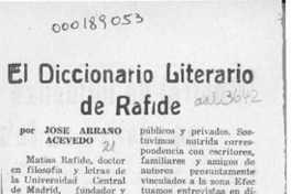 El diccionario literario de Rafide  [artículo] José Arraño Acevedo.
