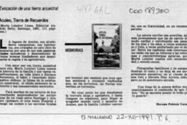 Aculeo, tierra de recuerdos  [artículo] Hernán Poblete Varas.