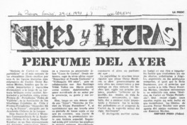 Perfume del ayer  [artículo] Amparo Pozo.