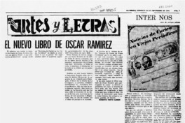 El nuevo libro de Oscar Ramírez  [artículo] Roberto Fueyo Laneri.