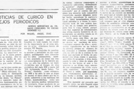 Noticias de Curicó en viejos periódicos  [artículo] Miguel Angel Díaz.