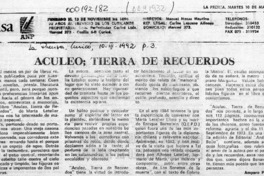 Aculeo, tierra de recuerdos  [artículo] Amparo Pozo.