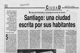 Santiago, una cuidad escrita por sus habitantes  [artículo] Clara Pérez G.
