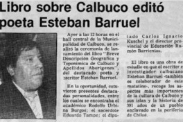 Libro sobre Calbuco editó poeta Esteban Barruel