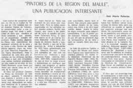 "Pintores de la región del Maule", una publicación interesante  [artículo] José María Palacios.