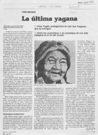 La última yagana  [artículo] Jaime Quezada.