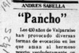 "Pancho"  [artículo] Andrés Sabella.
