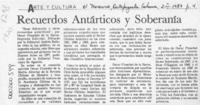 Recuerdos antárticos y soberanía