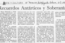 Recuerdos antárticos y soberanía