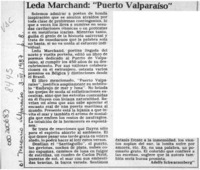 Leda Marchand, "Puerto Valparaíso"  [artículo] Adolfo Schwarzenberg.