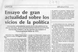 Ensayo de gran actualidad sobre los vicios de la política  [artículo].