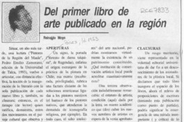 Del primer libro de arte publicado en la región  [artículo] Reinaldo Moya.