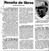 Reseña de libros  [artículo] Marino Muñoz Lagos.