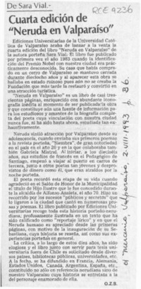 Cuarta edición de "Neruda en Valparaíso"  [artículo] O. Z. S.