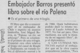Embajador Barros presentó libro sobre el río Palena