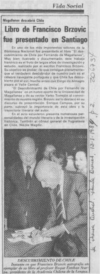 Libro de Francisco Berzovic fue presentado en Santiago
