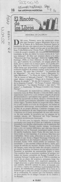 Memorial de Calderón  [artículo] Filebo.