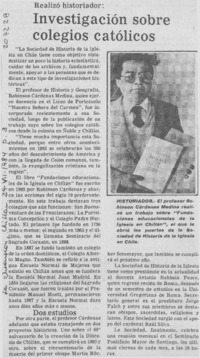 Investigación sobre colegios católicos