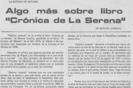 Algo más sobre libro "Crónica de La Serena"