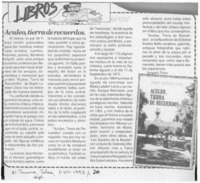 Aculeo, tierra de recuerdos  [artículo] Amparo Pozo.