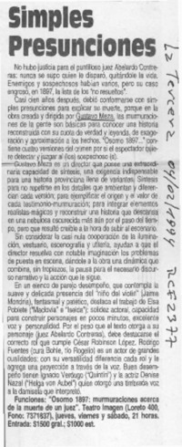 Simples presunciones  [artículo].