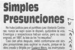 Simples presunciones  [artículo].