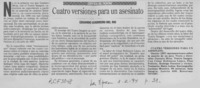 Cuatro versiones para un asesinato  [artículo] Eduardo Guerrero del Río.