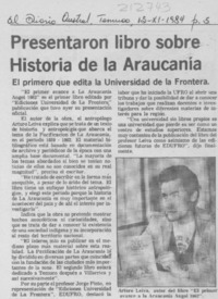 Presentaron libro sobre historia de la Araucanía