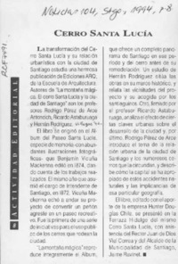 Cerro Santa Lucía  [artículo].