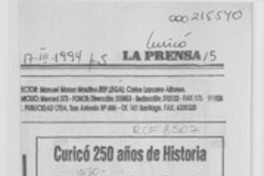 Curicó 250, años de historia