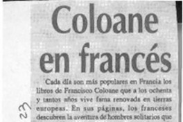 Coloane en francés  [artículo] Piotr G.