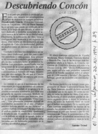 Descubriendo Concón  [artículo] Antoine Doinel.