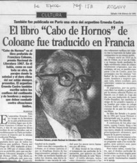 El Libro "Cabo de Hornos" de Coloane fue traducido en Francia  [artículo].