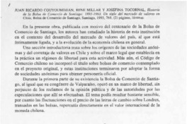 Historia de la Bolsa de Comercio de Santiago, 1893-1993  [artículo] Horacio Aránguiz Donoso.